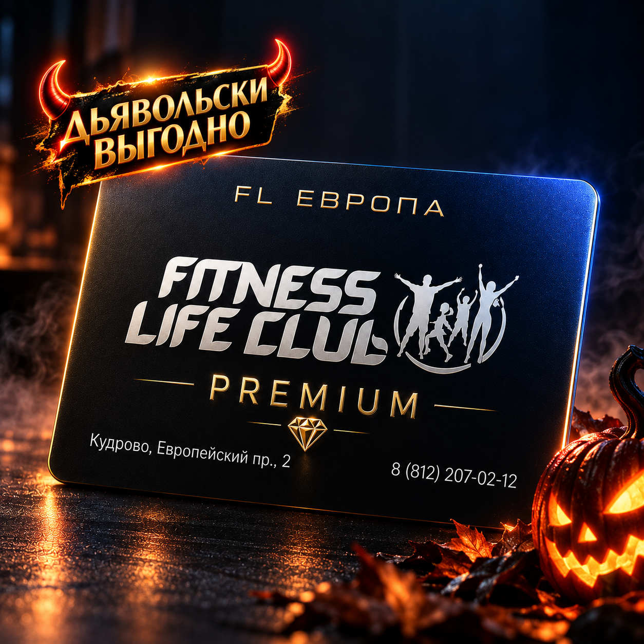 Хэллоуинская карта Fitness Life Club